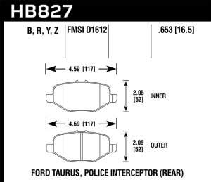 Ford Taurus Brake Pads - Rear - Hawk Performance - HPS 5.0 - `13-`16